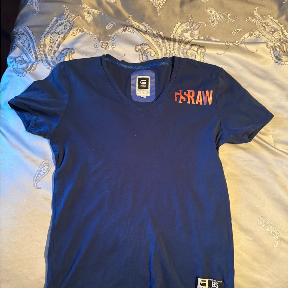 G-Star Raw Blue V-Neck T-Shirt